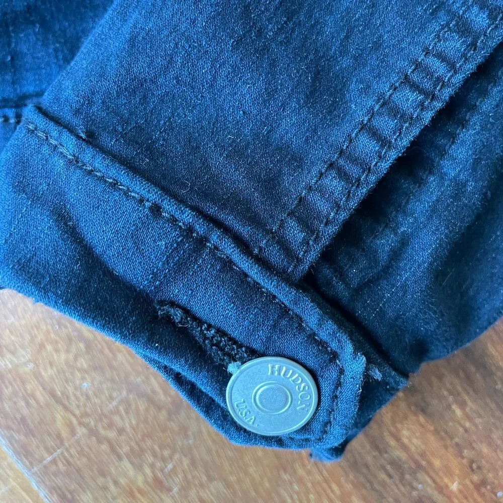 Hudson Girls Moto Denim Jacket Sz XL - Dark Navy Blue